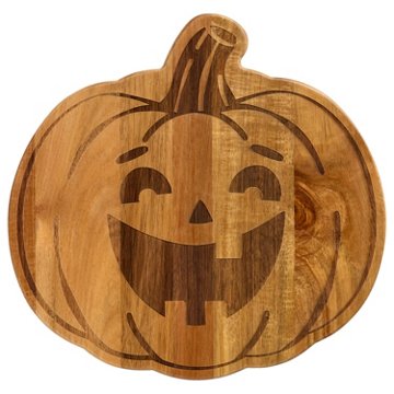 Destination Holiday Jack-O-Lantern Halloween Acacia Serving Board, 12.4"