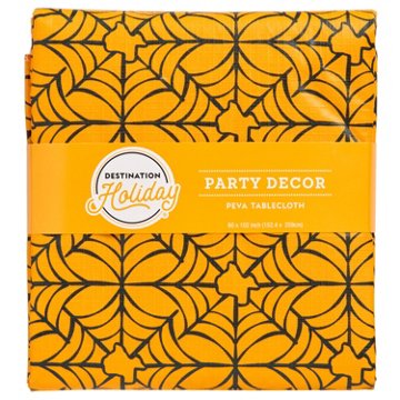 Destination Holiday Texas Spiderweb Halloween PEVA Table Cover, 60'' x 102''