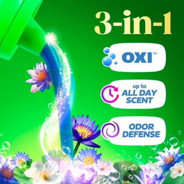 Gain Plus Liquid Laundry Detergent with Oxi, 75 Loads - Waterfall Delight Scent, 99 oz