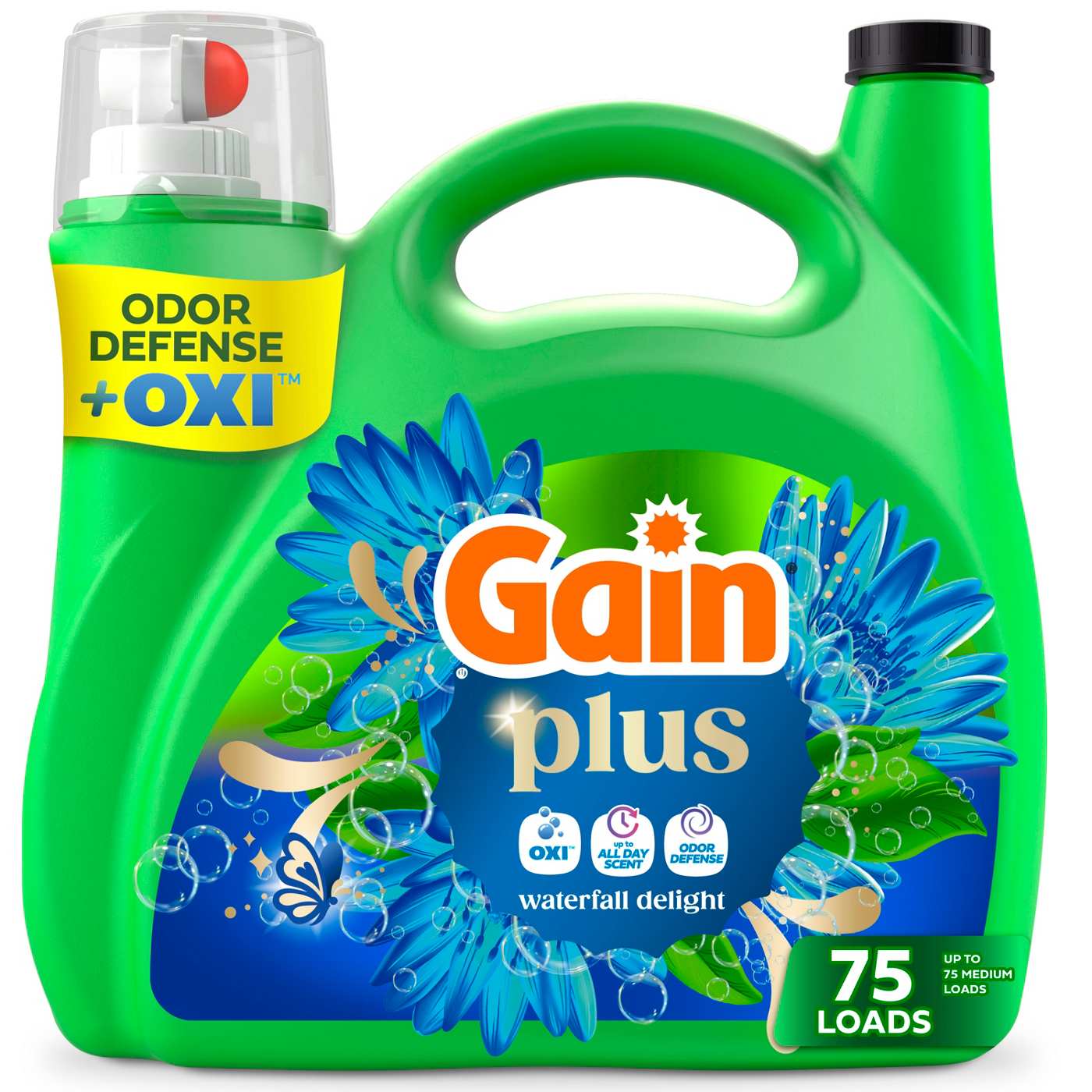 Gain Plus Liquid Detergent, 75 Loads - Waterfall Delight; image 1 of 5