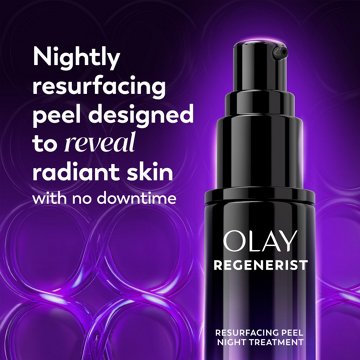 Olay Regenerist Glycolic Acid Night Peel, Exfoliating & Renewal Treatment, Lightweight Night Serum