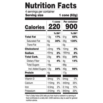 Kinder Bueno Frozen Dairy Dessert Cones, 4 ct