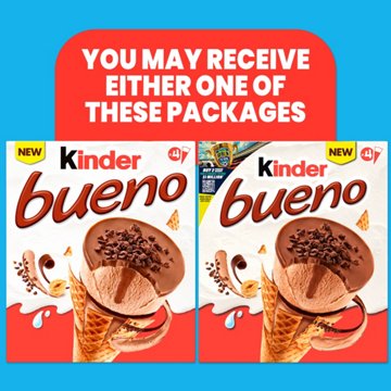 Kinder Bueno Frozen Dairy Dessert Cones, 4 ct