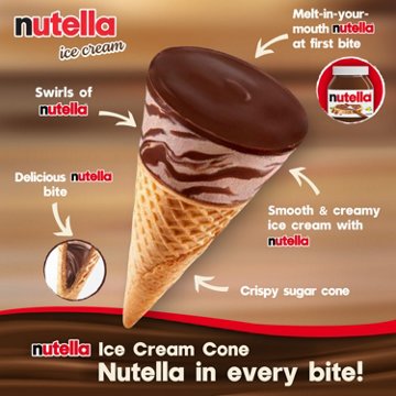 Nutella Ice Cream Cones, 4 ct