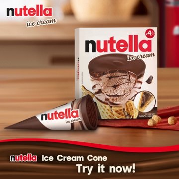 Nutella Ice Cream Cones, 4 ct