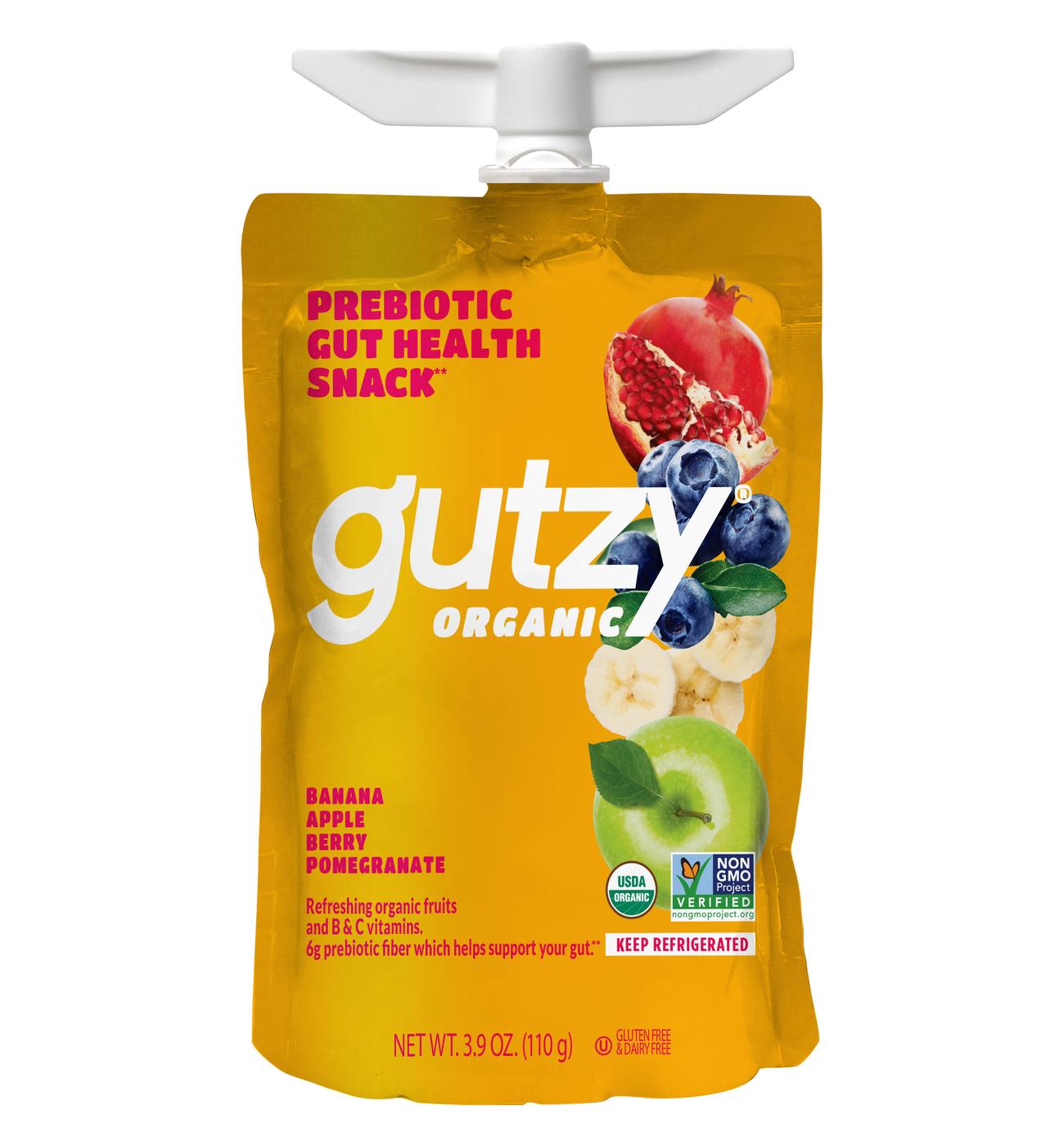 Gutzy Organic Prebiotic Snack - Banana Apple Berry Pomegranate; image 1 of 2