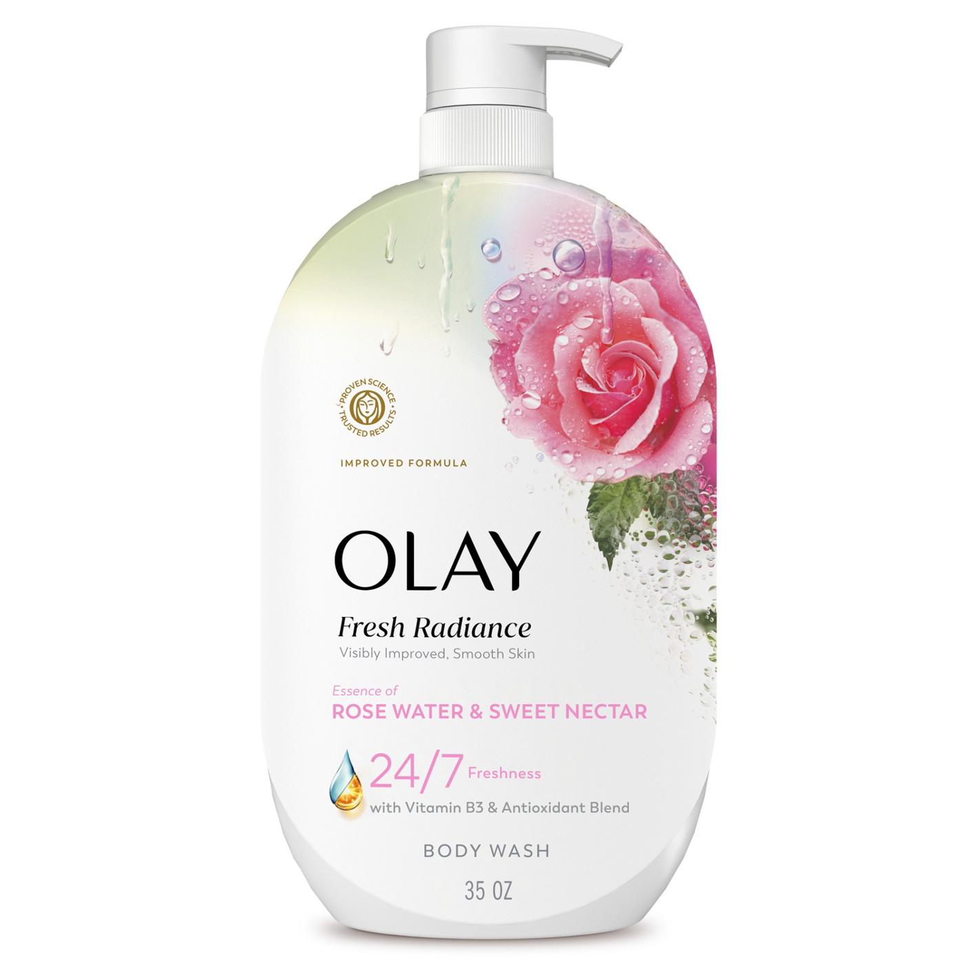 Olay Fresh Radiance Body Wash with Essence of Rose Water and Sweet Nectar, Vitamin B3 and Antioxidant Blend; image 1 of 10