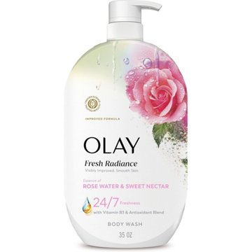 Olay Fresh Radiance Body Wash with Essence of Rose Water and Sweet Nectar, Vitamin B3 and Antioxidant Blend