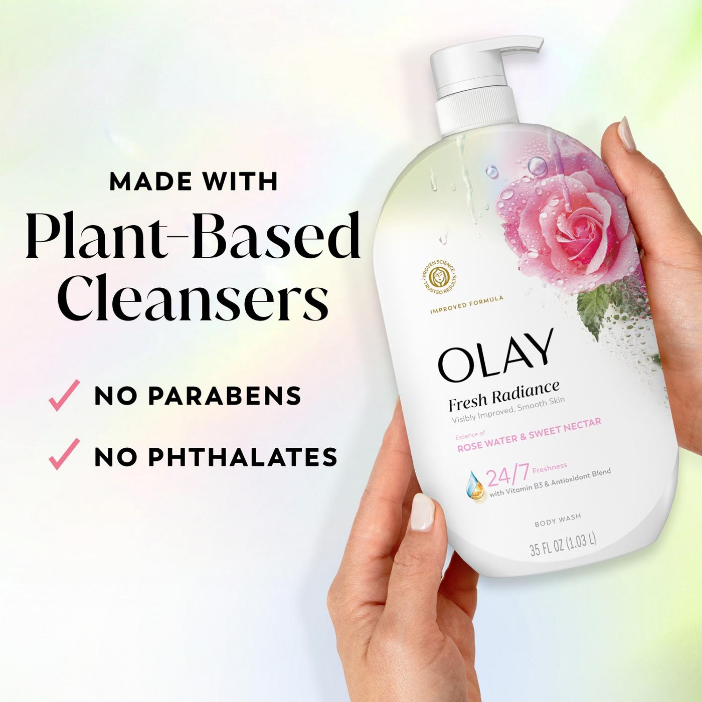Olay Fresh Radiance Body Wash with Essence of Rose Water and Sweet Nectar, Vitamin B3 and Antioxidant Blend; image 5 of 10