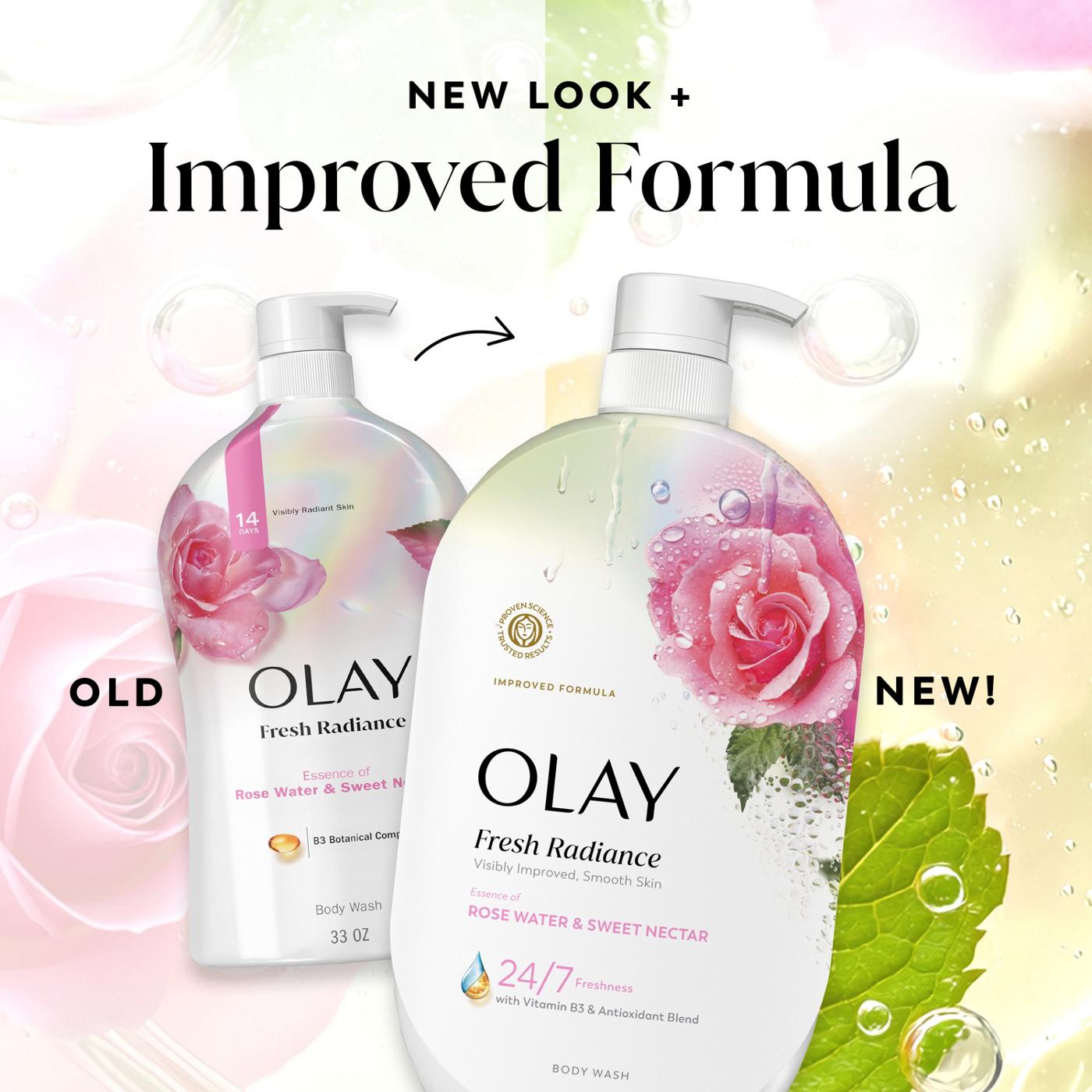 Olay Fresh Radiance Body Wash with Essence of Rose Water and Sweet Nectar, Vitamin B3 and Antioxidant Blend; image 8 of 10