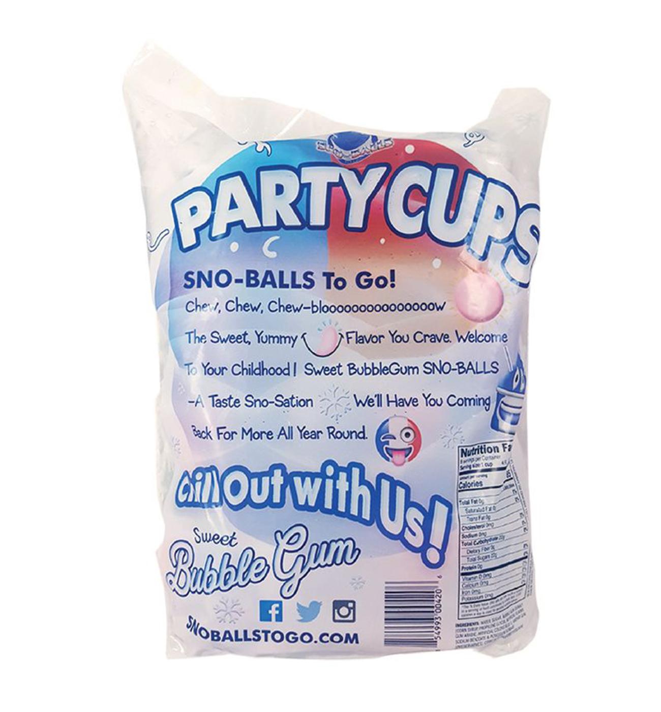 Sno-Balls To Go Sweet Bubble Gum Party Cups; image 2 of 2