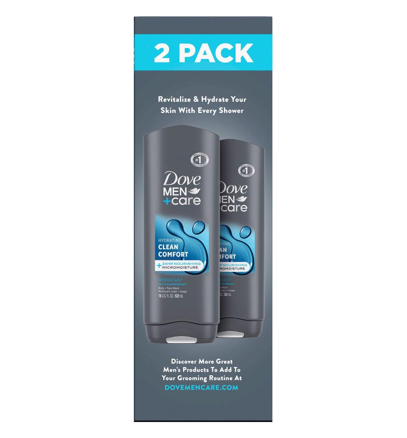 Dove Men+Care Face & Body Wash - Clean Comfort, 2 pk; image 1 of 2