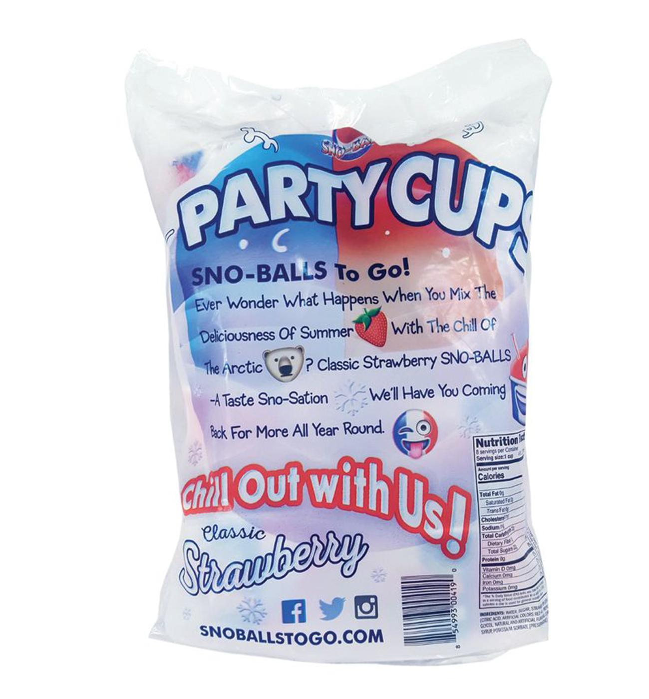 Sno-Balls To Go Classic Strawberry Party Cups; image 2 of 2