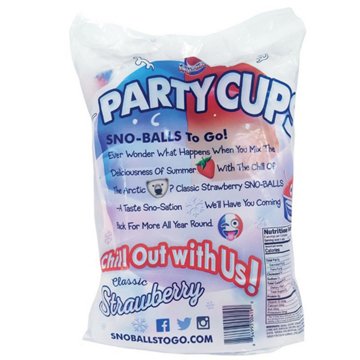 Sno-Balls To Go Classic Strawberry Party Cups