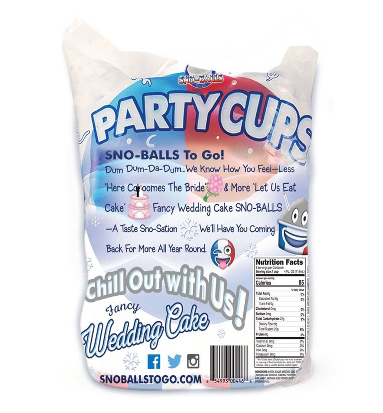 Sno-Balls To Go Fancy Wedding Cake Party Cups; image 2 of 2