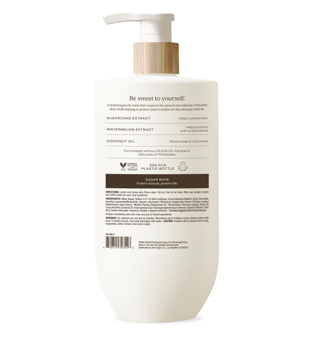 Raw Sugar Hydrating Body Wash - Watermelon Mint Refresh; image 2 of 2