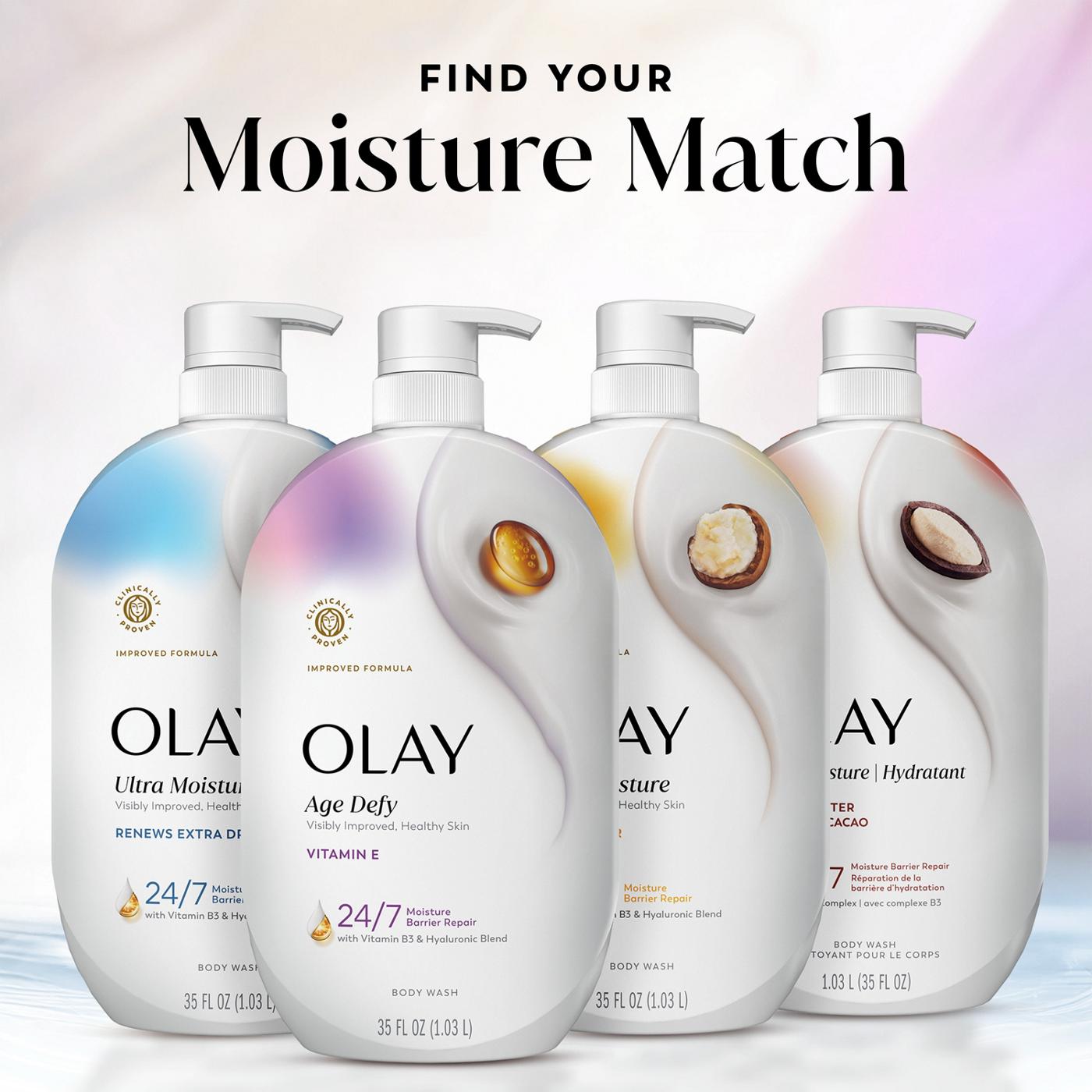 Olay Ultra Moisture Age Defy Body Wash with Vitamin E, Vitamin B3 and Hyaluronic Blend, 35oz; image 6 of 10