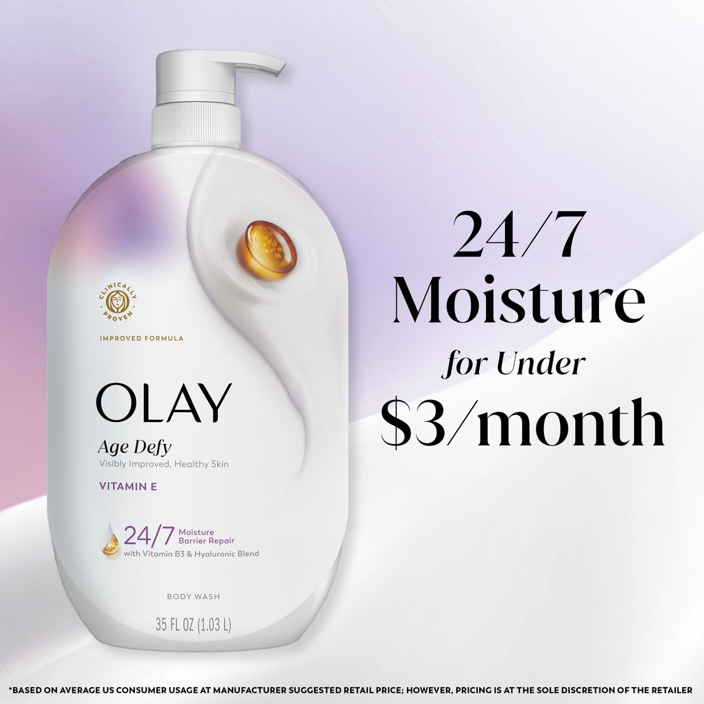 Olay Ultra Moisture Age Defy Body Wash with Vitamin E, Vitamin B3 and Hyaluronic Blend, 35oz; image 8 of 10