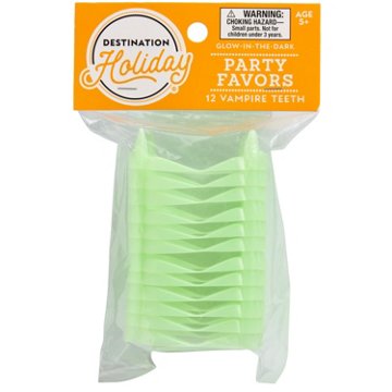 Destination Holiday Glow In Dark Vampire Teeth Favors, 12 ct