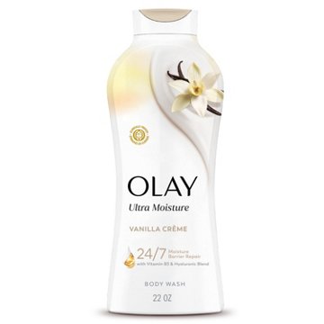Olay Ultra Moisture Body Wash with Vanilla Creme, Vitamin B3 and Hyaluronic Blend, 22oz, 22 oz