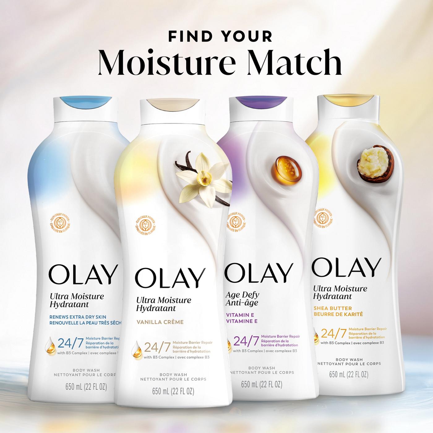 Olay Ultra Moisture Body Wash with Vanilla Creme, Vitamin B3 and Hyaluronic Blend, 22oz; image 6 of 10