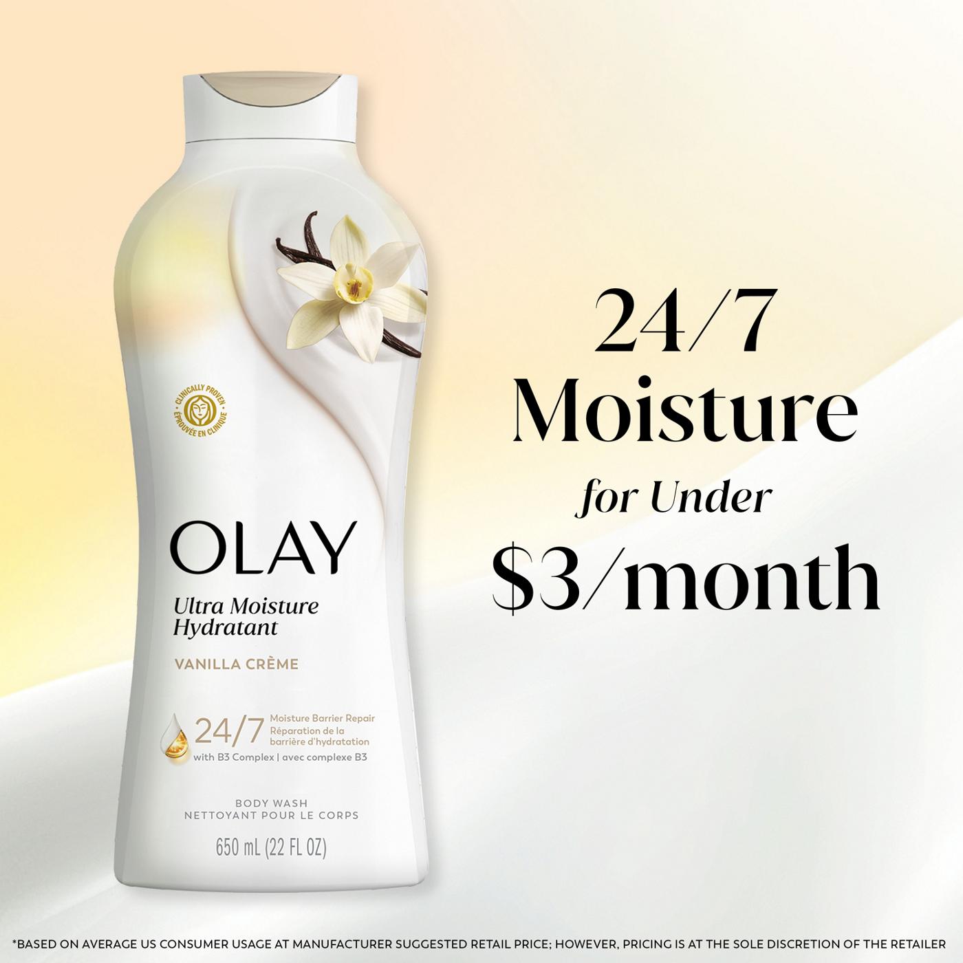 Olay Ultra Moisture Body Wash with Vanilla Creme, Vitamin B3 and Hyaluronic Blend, 22oz; image 7 of 10