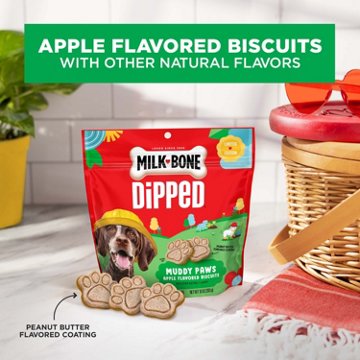 MilkBone Peanut Butter Dipped Biscuits - Apple Flavored, 10 oz