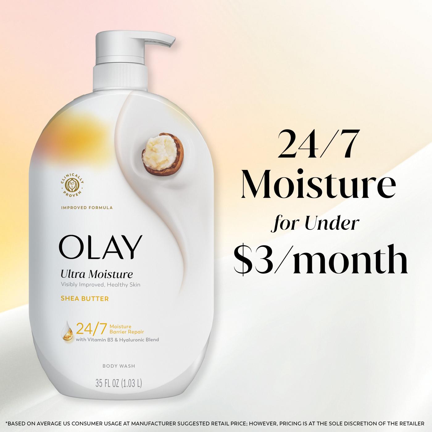 Olay Ultra Moisture Body Wash with Shea Butter, Vitamin B3 and Hyaluronic Blend, 35oz; image 2 of 4
