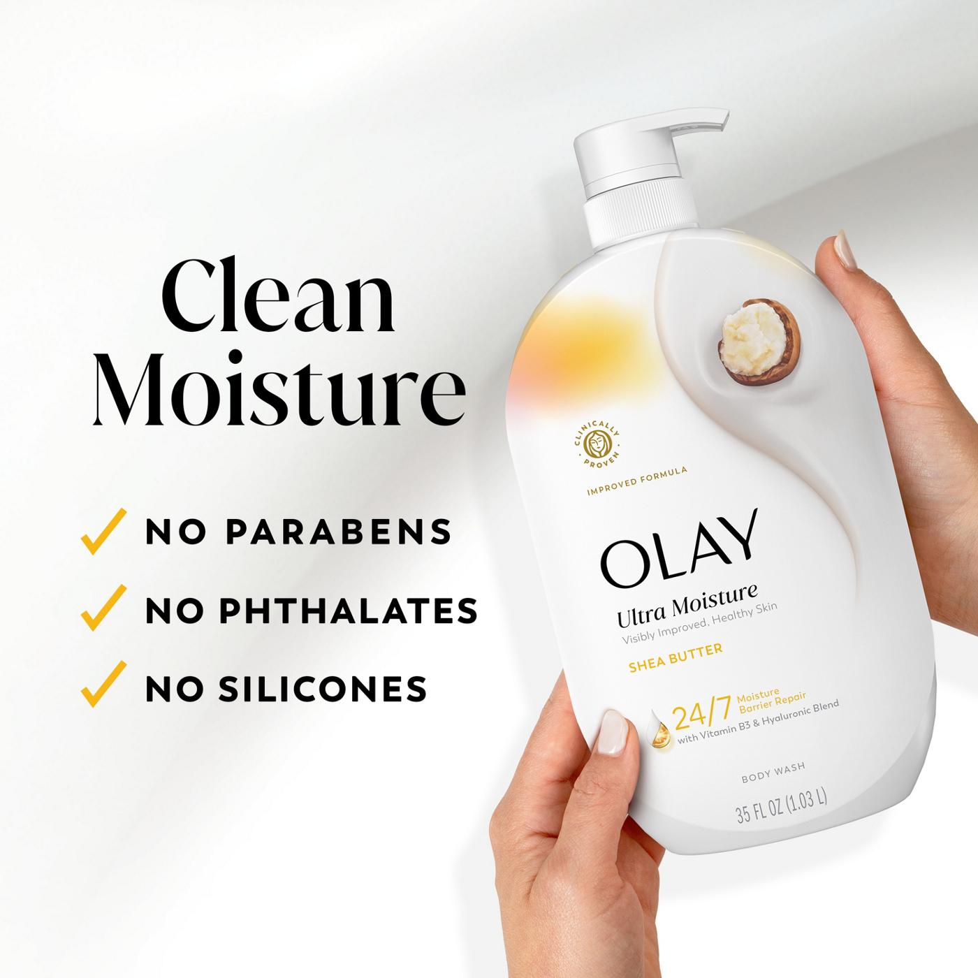 Olay Ultra Moisture Body Wash with Shea Butter, Vitamin B3 and Hyaluronic Blend, 35oz; image 3 of 4