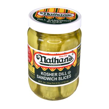 Nathan's Kosher Dill Pickle Sandwich Slices, 24 oz