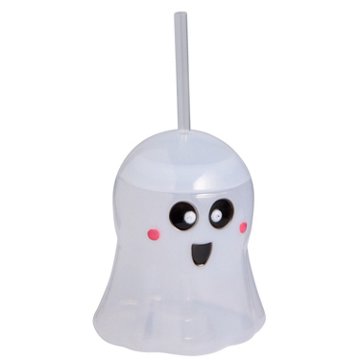 Destination Holiday Ghost Tumbler With Straw - White