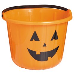 Destination Holiday Jack-O-Lantern Plastic Halloween Pail - Orange, Each