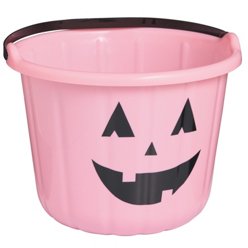 Destination Holiday Jack-O-Lantern Plastic Halloween Pail - Pink, Each