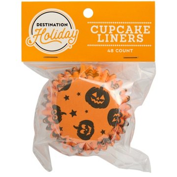Destination Holiday Jack-O-Lantern Cupcake Liners, 48 ct