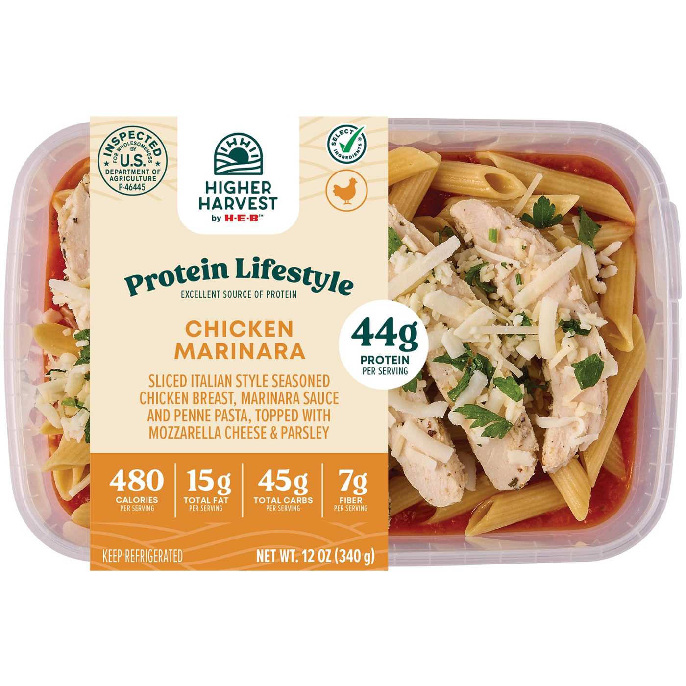 Higher Harvest by H-E-B 44g Protein Lifestyle Meal - Italian Chicken Marinara; image 1 of 10