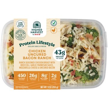 Higher Harvest by H-E-B 43g Protein Lifestyle Meal - Chicken Uncured Bacon Ranch, 9 oz