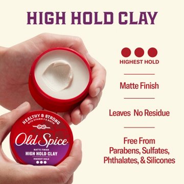 Old Spice High Hold Clay for Men,  Matte Finish, 2.22 oz