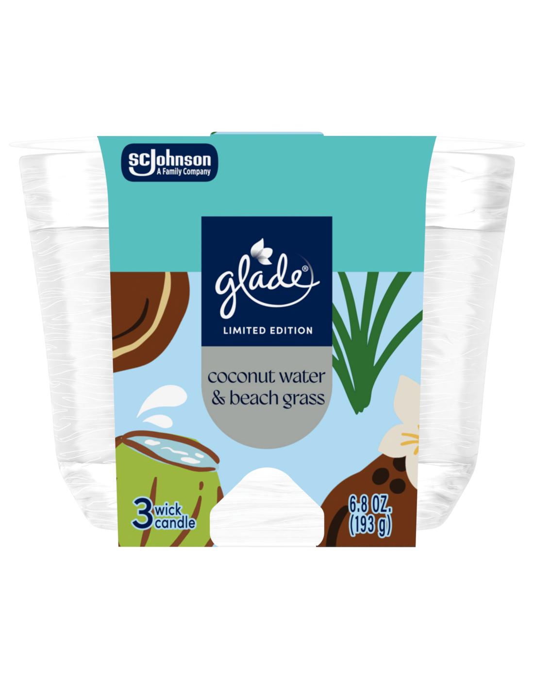 Glade 3 Wick Candle - Coconut Water & Beach Grass; image 1 of 2