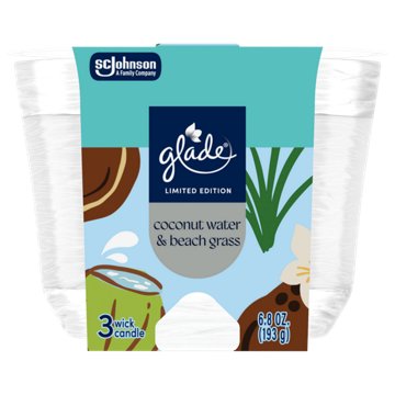 Glade 3 Wick Candle - Coconut Water & Beach Grass, 6.8 oz