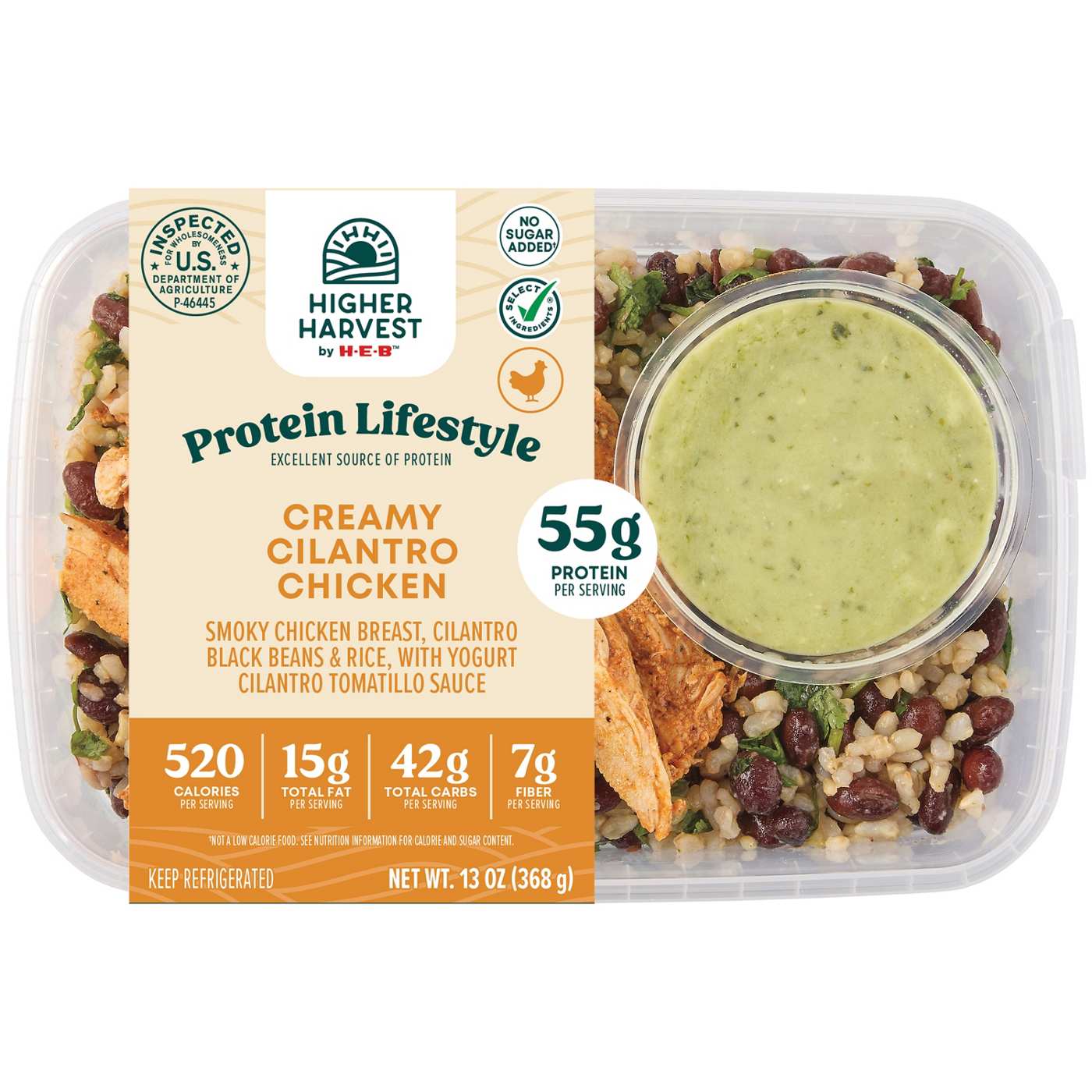 Higher Harvest by H-E-B 55g Protein Lifestyle Meal - Creamy Cilantro Chicken; image 1 of 12
