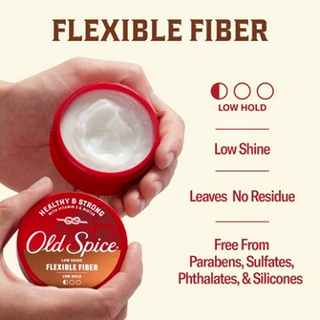 Old Spice Flexible Fiber for Men, Men's Hair Styling Fiber, Low Hold, Low Shine, 2.22 oz