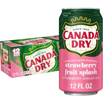 Canada Dry Fruit Splash Strawberry Ginger Ale Soda 12 pk Cans