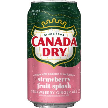 Canada Dry Fruit Splash Strawberry Ginger Ale Soda 12 pk Cans