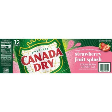 Canada Dry Fruit Splash Strawberry Ginger Ale Soda 12 pk Cans