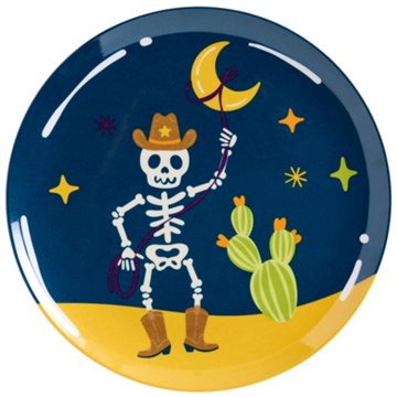 Destination Holiday Cowboy Skeleton Plate, 8''