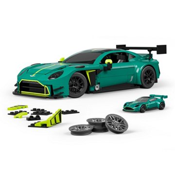 Mattel Hot Wheels Brick Shop '24 Aston Martin Vantage GT3 Building Set, 793 pc