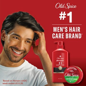 Old Spice Lightweight Cream for Men, Healthy & Strong with Vitamin E & Biotin Low-Medium Hold, Matte Finish, 2.22 oz