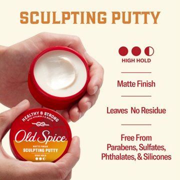 Old Spice Sculpting Putty for Men, Men's Hair Styling Putty, High Hold, Matte Finish, 2.22 oz