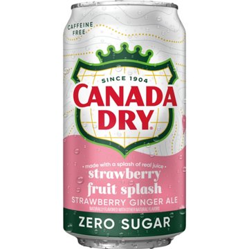 Canada Dry Zero Sugar Fruit Splash Strawberry Ginger Ale Soda 12 pk Cans
