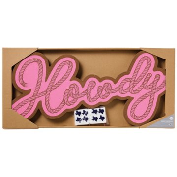 Destination Holiday Pink Howdy Corkboard, 23.8" x 11.5"